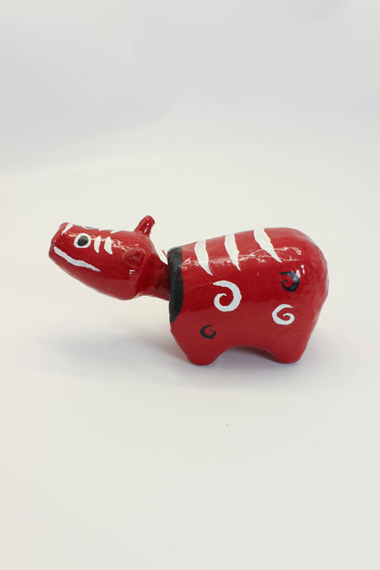 FT503 - Hariko Akabeko – Red Cow Paper Mache 赤べこ