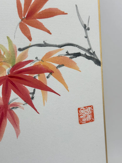 Carte d'illustration originale shikishi Maple