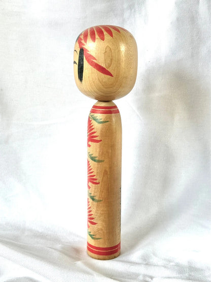 Poupée kokeshi japonaise vintage par Sato Yoshiaki