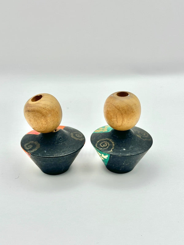 K05007 - Vintage kokeshi of Kabuki actors