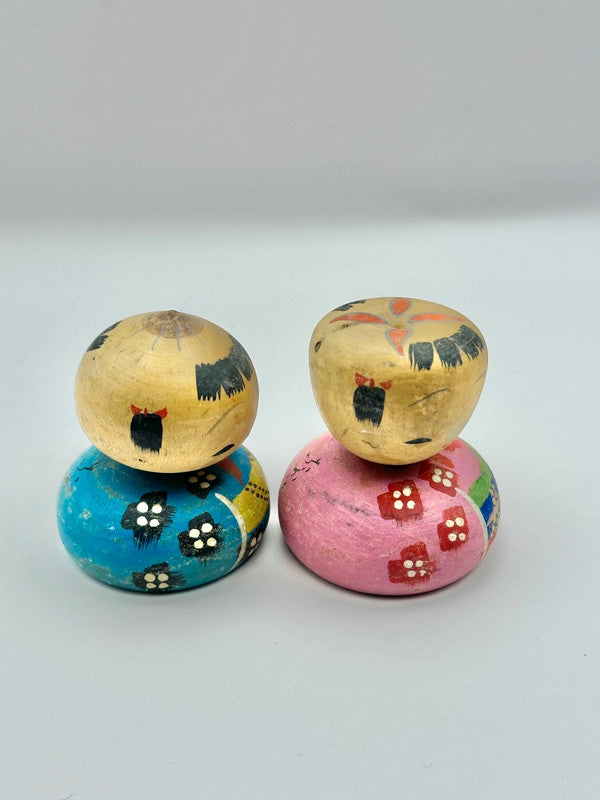 Poupées Kokeshi japonaises vintage en bois