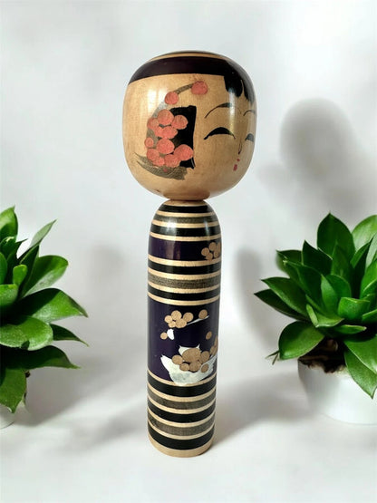 Poupée Kokeshi japonaise vintage -Shiraume par Katsumi Sasaki