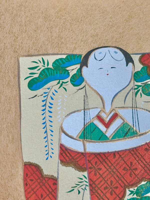 Carte d'art vintage Shikishi en or