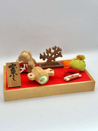 FT38 - Wood crafted lucky items decoration