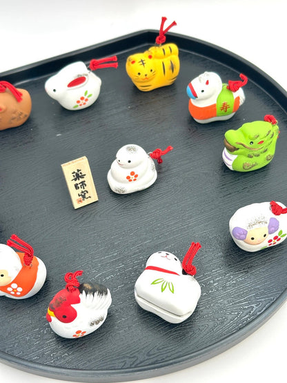 FT45 - Full set of zodiac animals clay bell ornament Dorei