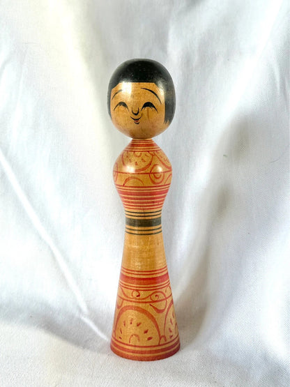 Poupée japonaise vintage en bois Tetsunori Okuse (1940-1992) Tsugaru