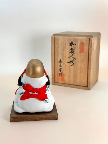 FT190 - Vintage craft Kaga Ningyō Kintarō with Tai Fish 加賀人形