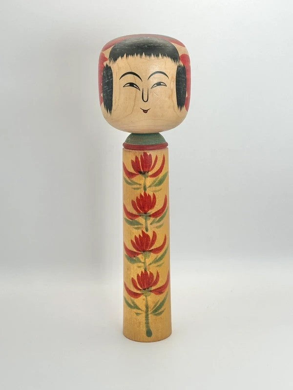 K25015 - Traditional Hijiori kokeshi by Shoichi Sato 佐藤昭一