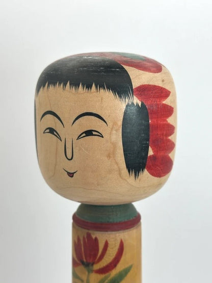 K25015 - Traditional Hijiori kokeshi by Shoichi Sato 佐藤昭一