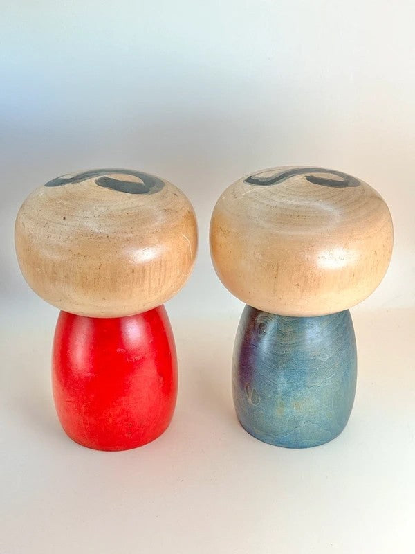 K18104 - “Spring” Pair of Sosaku Kokeshi by Takahashi Akinori  高橋昭倫 「春」