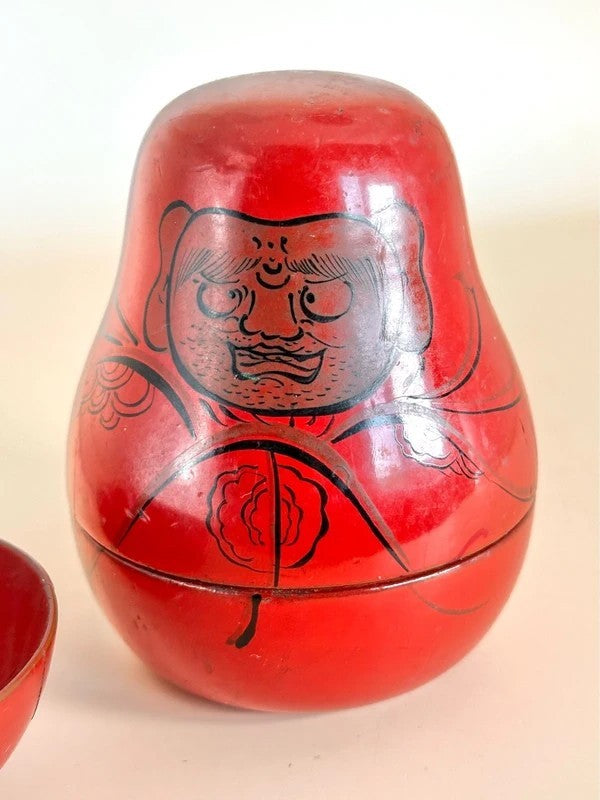 FT192 - Hand-Painted Daruma Lacquerware Set