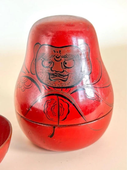 FT192 - Hand-Painted Daruma Lacquerware Set