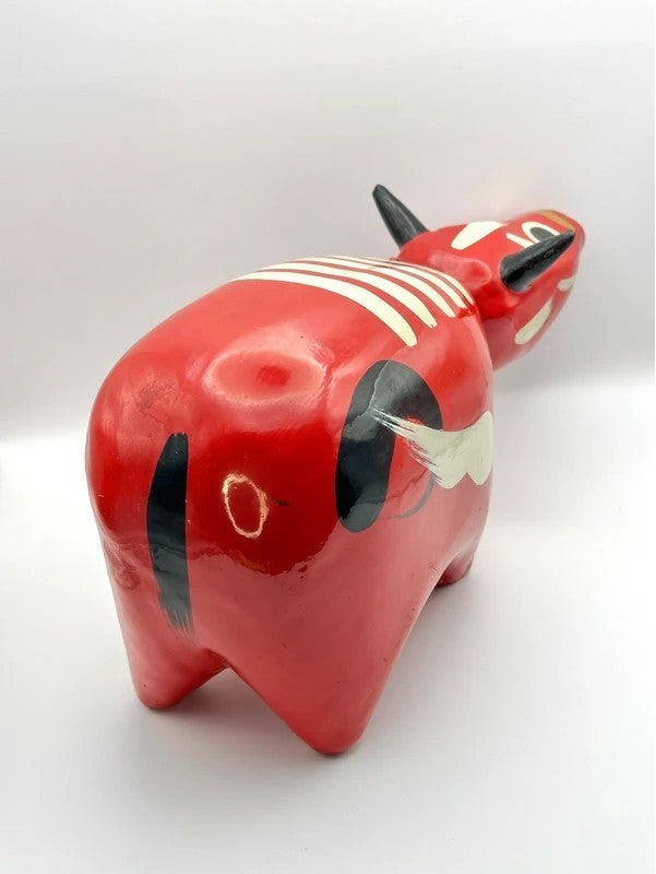 FT36 - RARE Large Akabeko cow vintage folk toy
