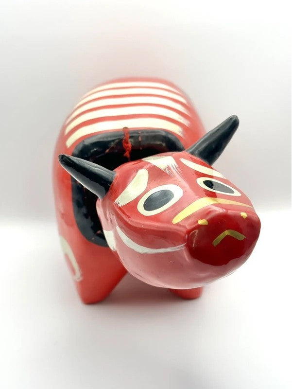 FT36 - RARE Large Akabeko cow vintage folk toy