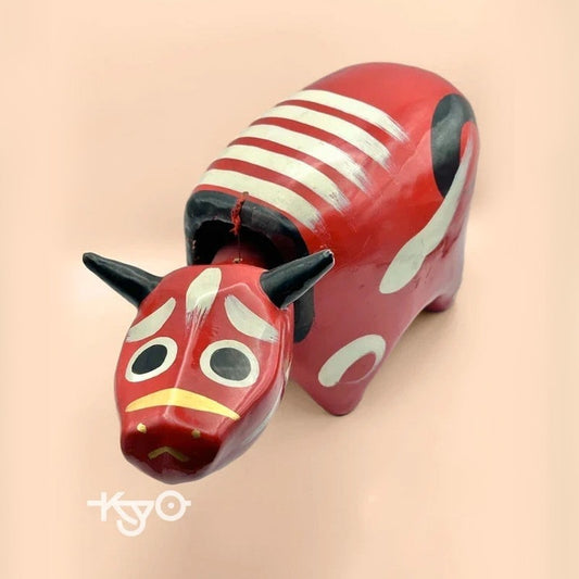 FT36 - RARE Large Akabeko cow vintage folk toy
