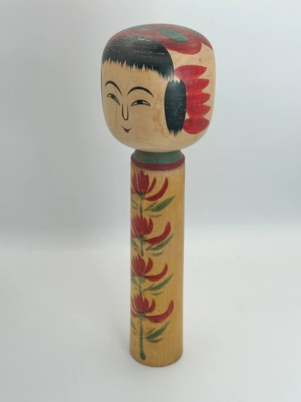 K25015 - Traditional Hijiori kokeshi by Shoichi Sato 佐藤昭一