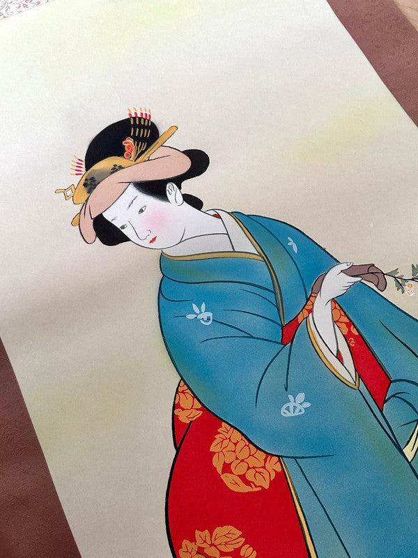 SC001 - Vintage Japanese scroll "Bijin-ga" spring