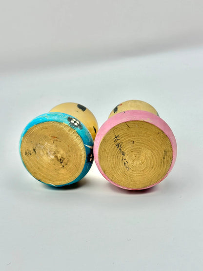 Poupées Kokeshi japonaises vintage en bois