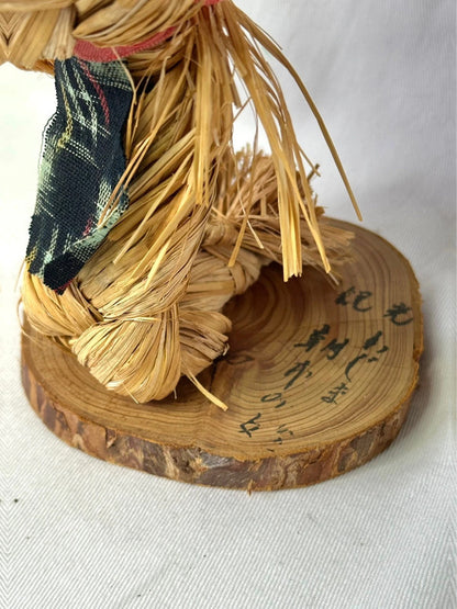 FT51 - Vintage Japanese straw doll kokeshi folk toy