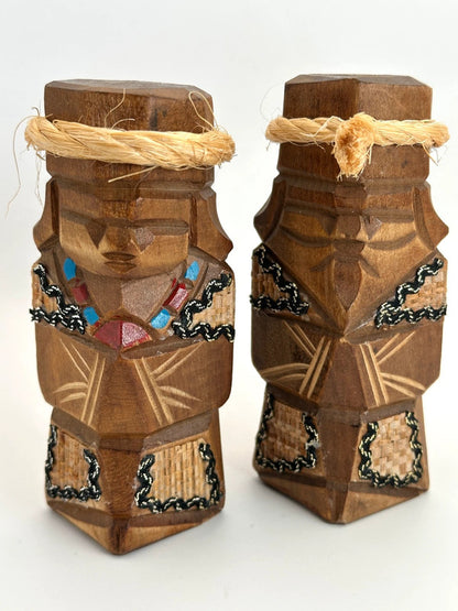 Paire de poupées Sosaku Kokeshi – Ensemble couple Ainu