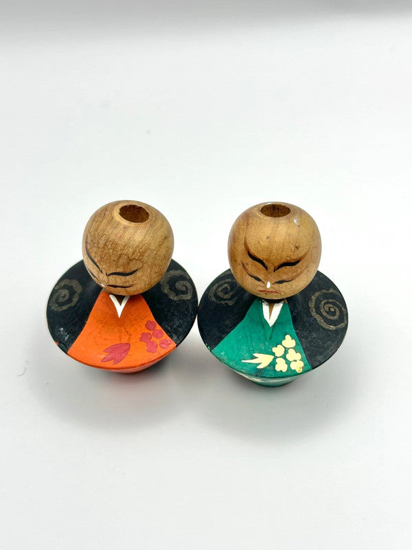 K05007 - Vintage kokeshi of Kabuki actors