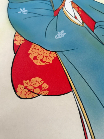 SC001 - Vintage Japanese scroll "Bijin-ga" spring