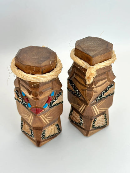 Paire de poupées Sosaku Kokeshi – Ensemble couple Ainu