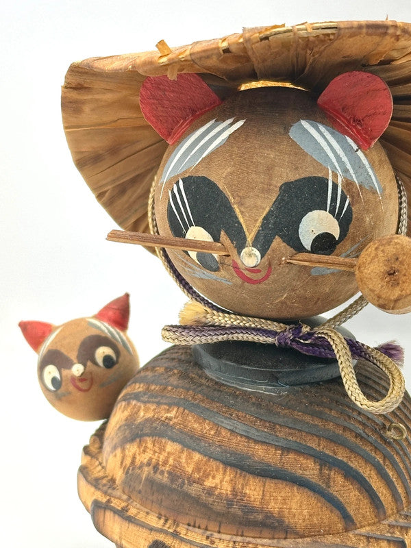 FT13 - Tanuki raccoon wooden doll