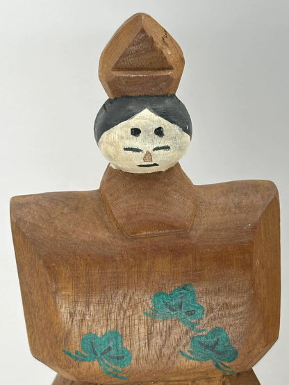 FT07 - Japanese folk toy - pair of Hina wooden dolls