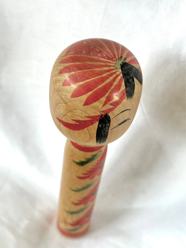 Poupée kokeshi japonaise vintage par Sato Yoshiaki
