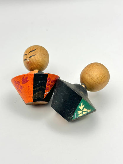 K05007 - Vintage kokeshi of Kabuki actors