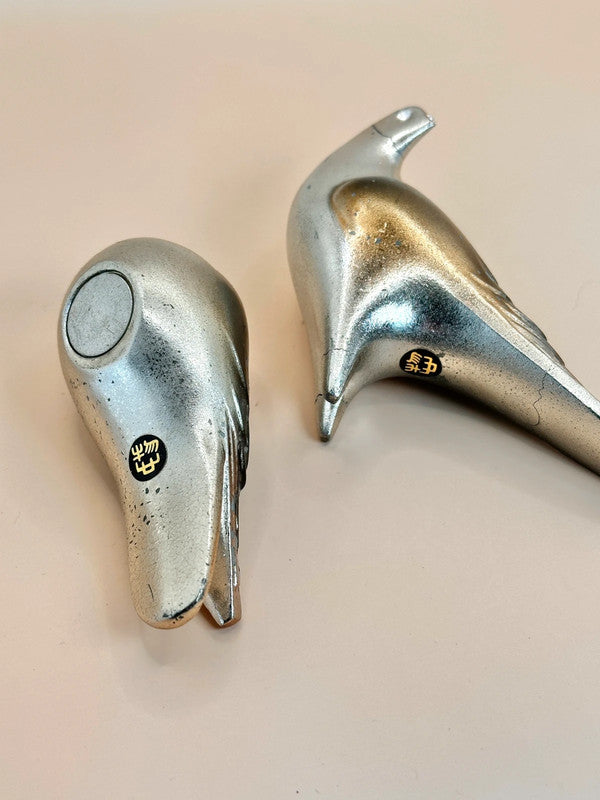 Paire de colombes en fonte vintage