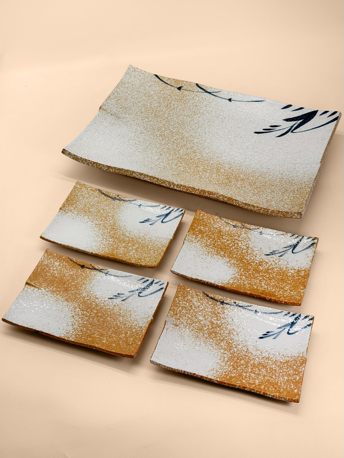 TB466 - Mino-yaki plate set 美濃焼
