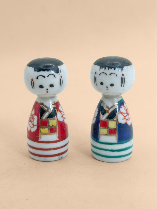 K05076 - Kutani-yaki Kokeshi set 九谷焼