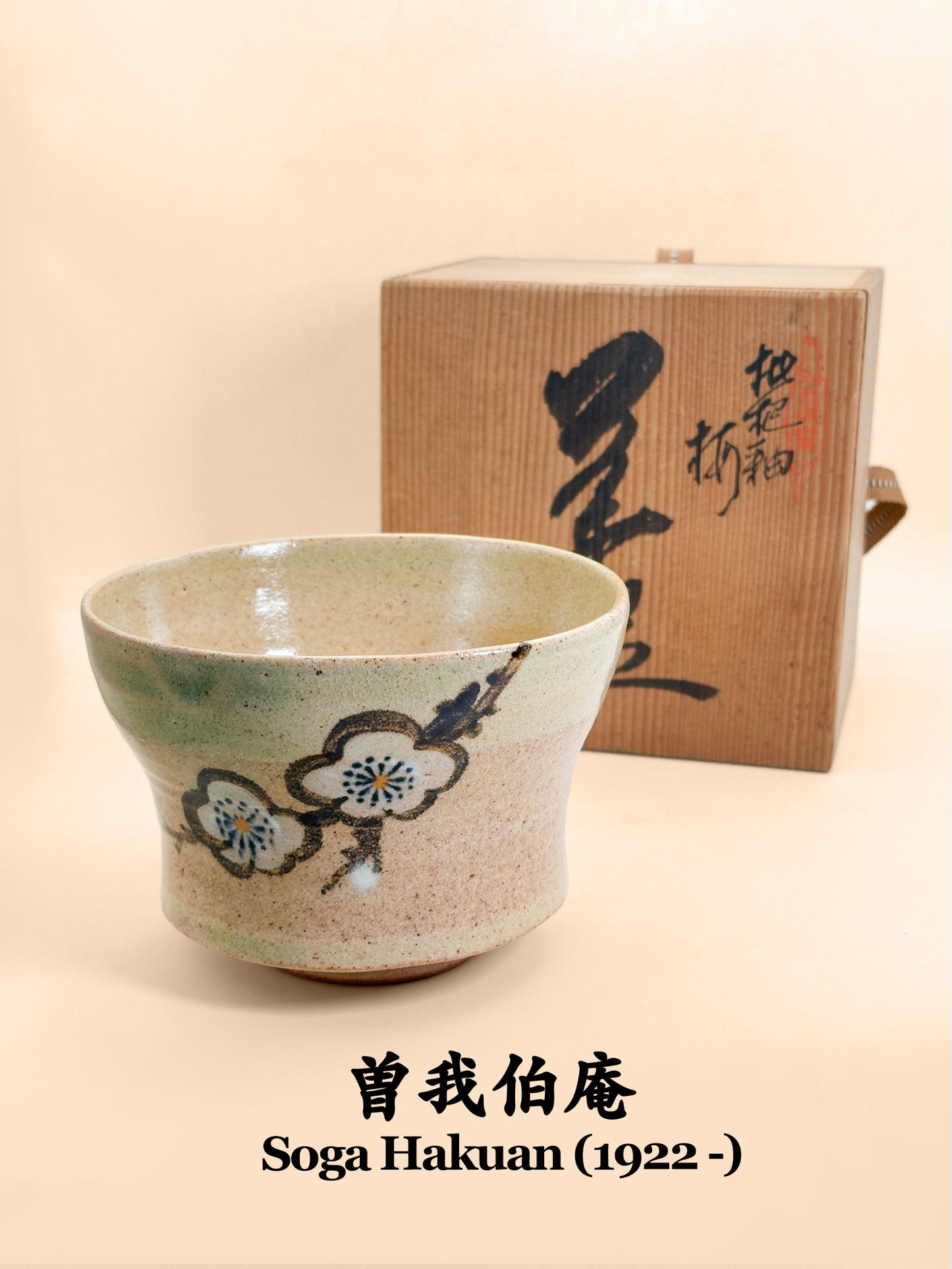 TC125 -  Mino-yaki chawan by Soga Hakuan 曽我伯庵