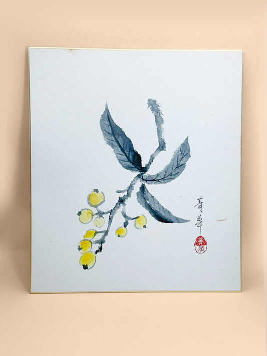 SHP345 - Original biwa shikishi artwork by Seika 青華