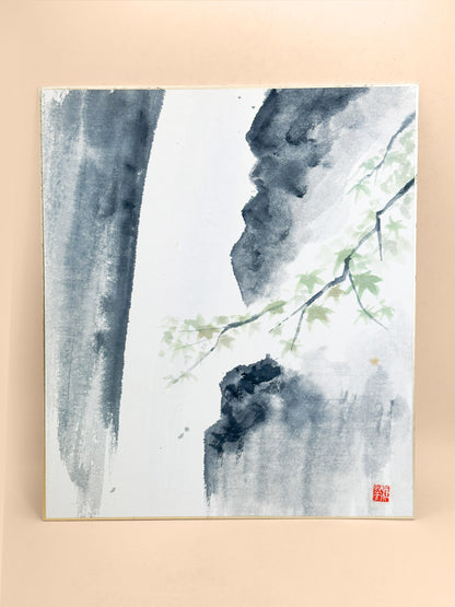 SHP395 - Original shikishi artwork of waterfall