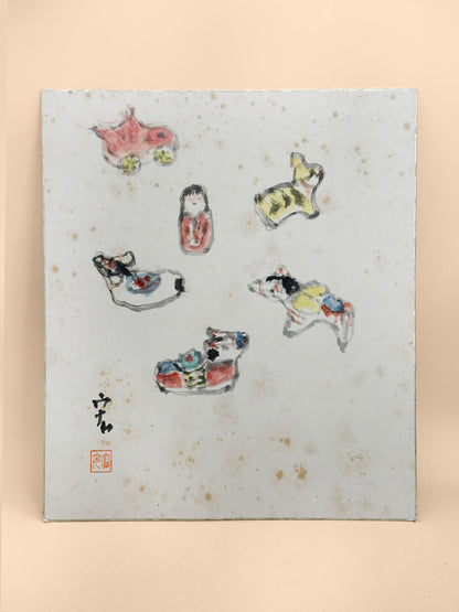 SHP411 - Shikishi Artwork Ningyō signed Hiroshi 宏