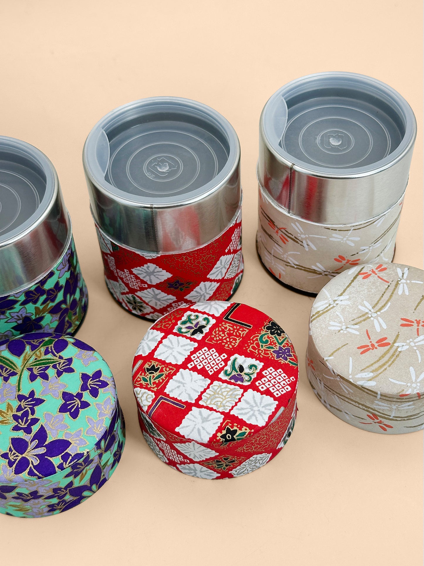 TC130 - Japanese Washi Mini Tea Canister Set ミニ茶筒