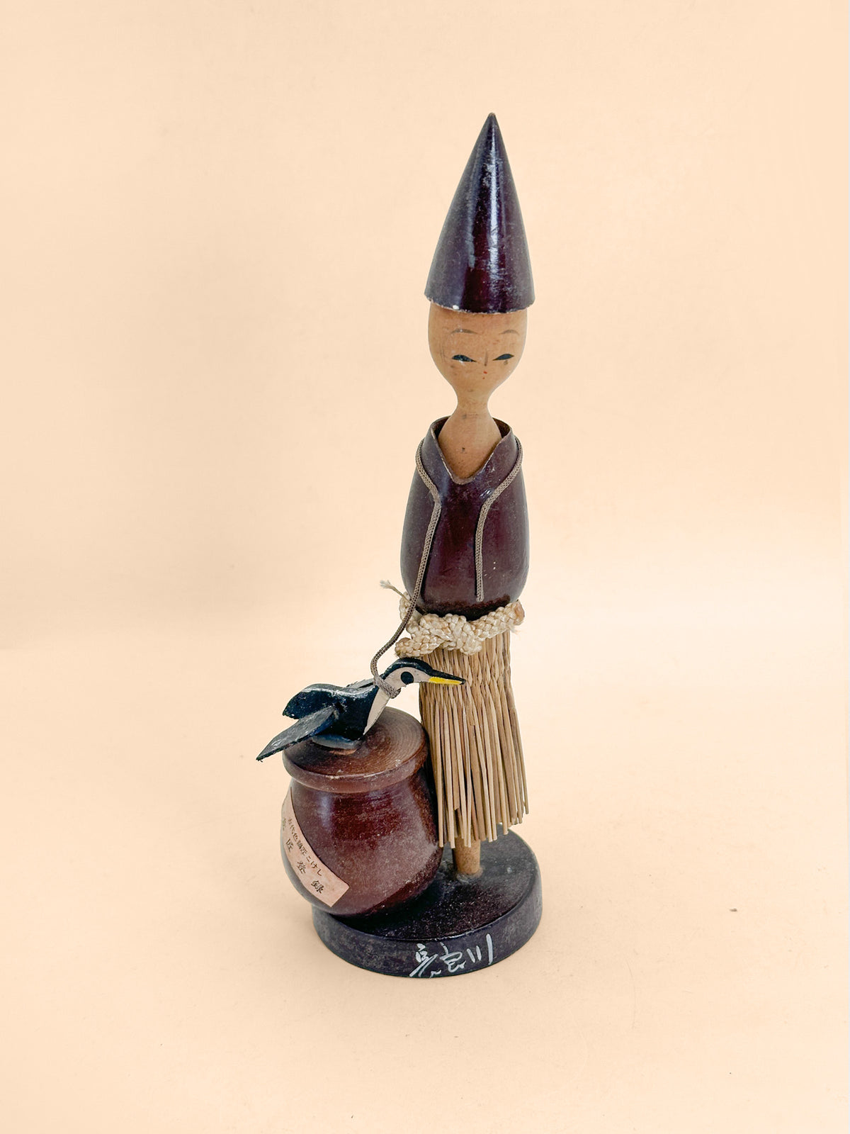 K20175 - Sosaku Kokeshi of Ukai Cormorant Fisher 鵜匠人形