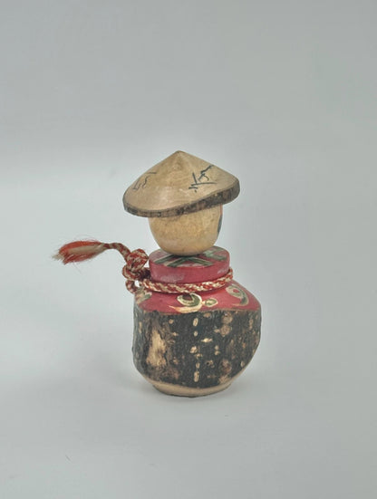 K15012 - Bobblehead Kokeshi Doll with Hat – Sake Jar Body