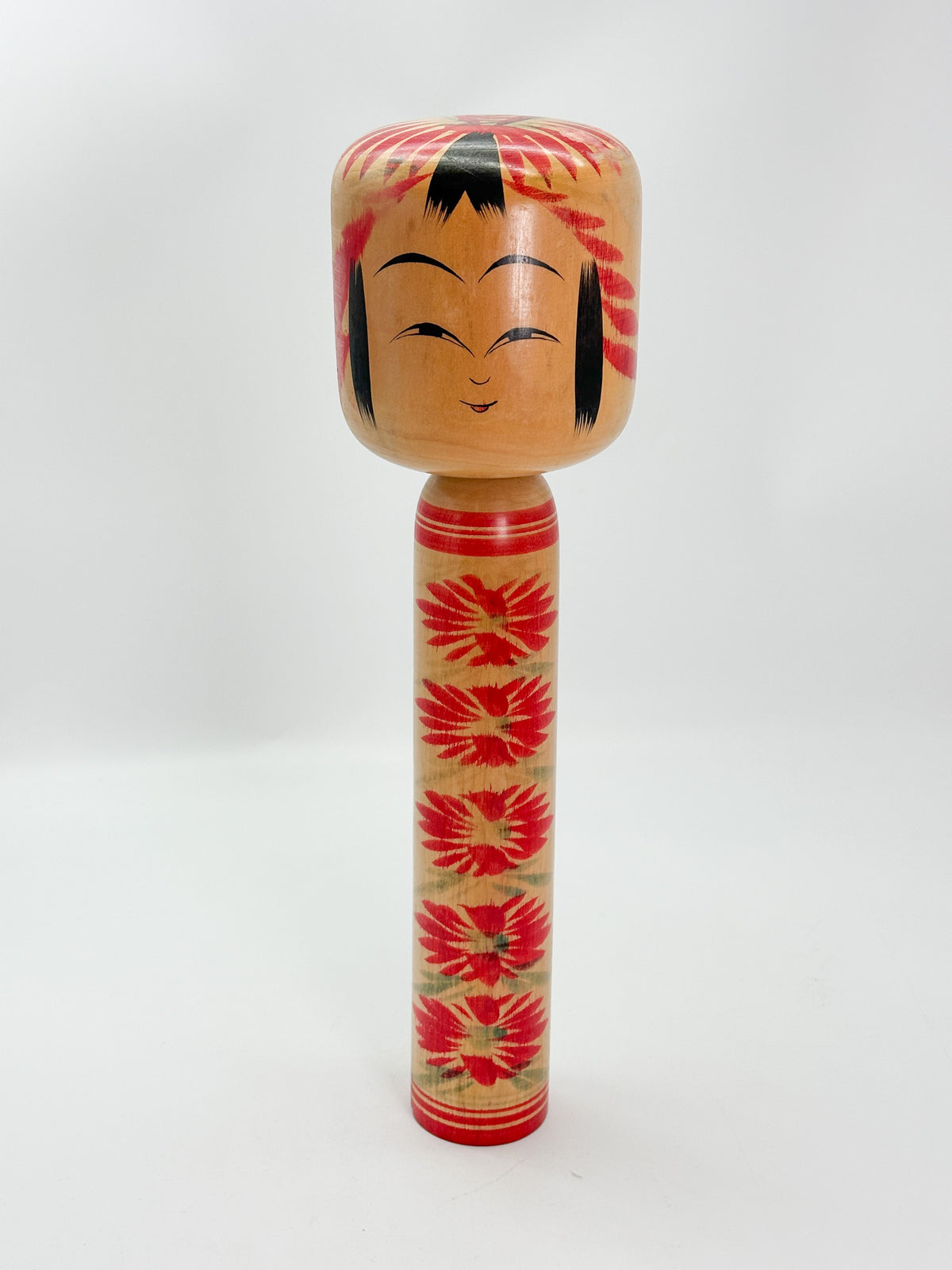 K35021 - Traditional Togatta kokeshi by Fumio Sato 佐藤文男