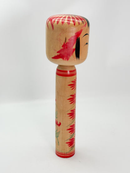 K35021 - Traditional Togatta kokeshi by Fumio Sato 佐藤文男