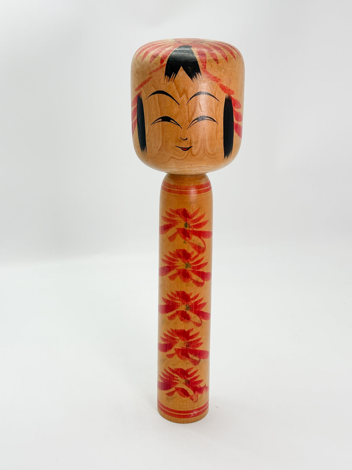 K35030 - Traditional Togatta kokeshi by Fumio Sato 佐藤文男