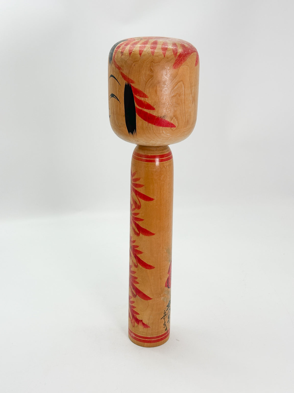 K35030 - Traditional Togatta kokeshi by Fumio Sato 佐藤文男