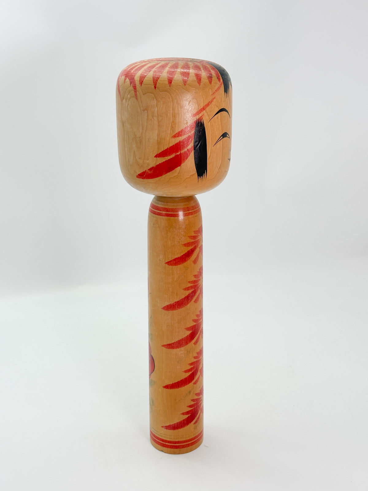 K35030 - Traditional Togatta kokeshi by Fumio Sato 佐藤文男