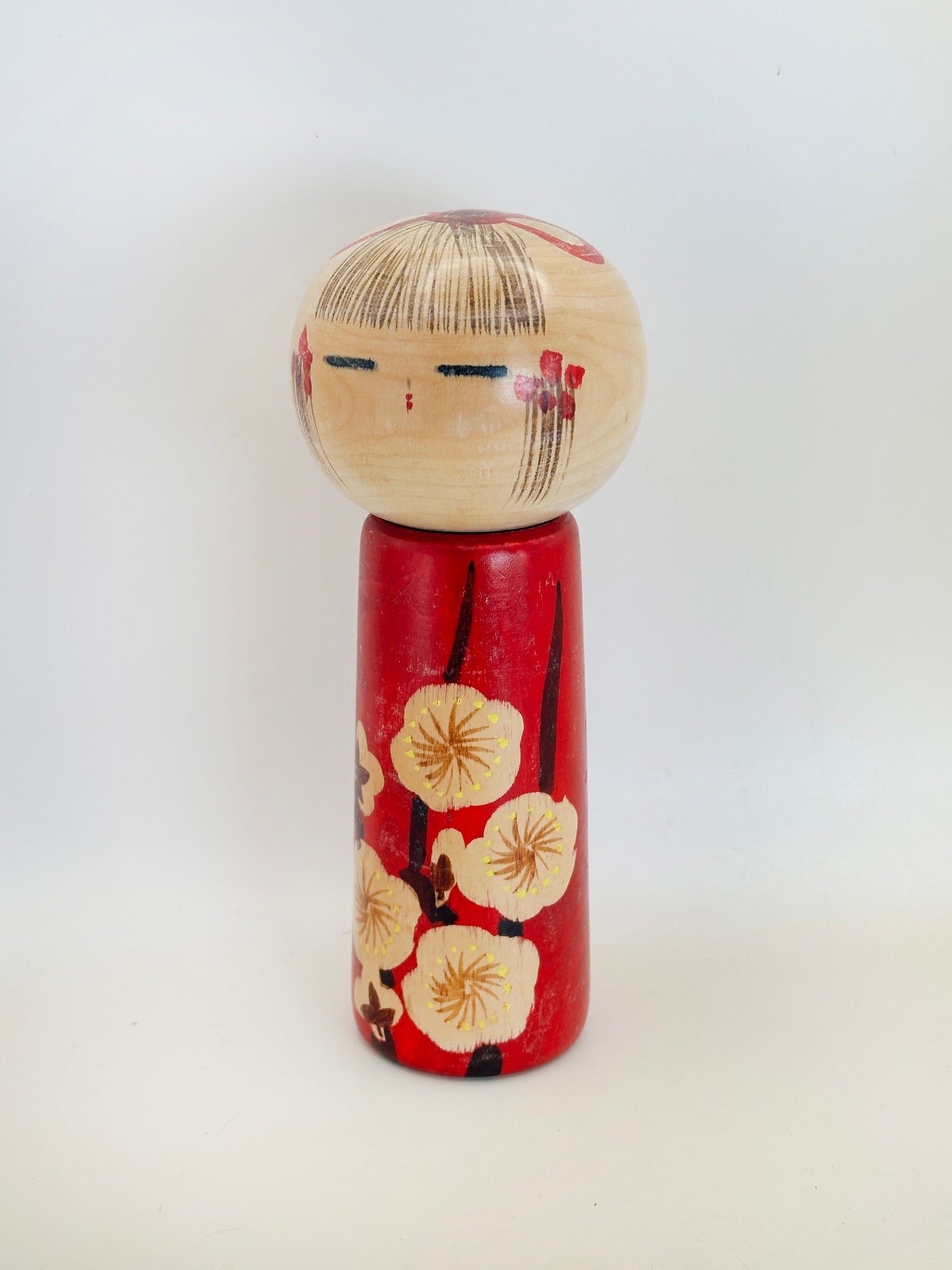 K18135 - Sosaku Kokeshi Plum Child by Hakuho 白峰