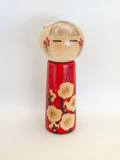 K18135 - Sosaku Kokeshi Plum Child by Hakuho 白峰