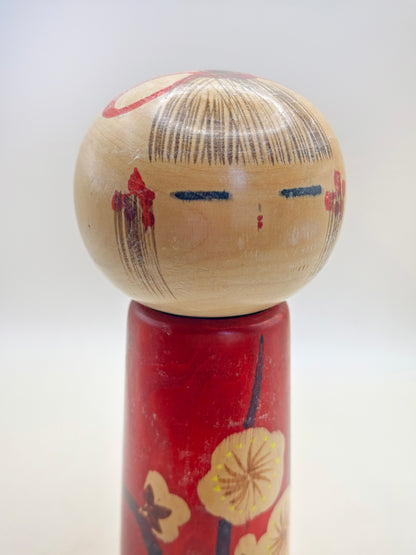 K18135 - Sosaku Kokeshi Plum Child by Hakuho 白峰