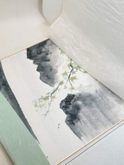 SHP395 - Original shikishi artwork of waterfall